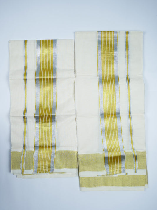 KERALA GOLDEN AND SILVER KASAV SETMUNDU 2.50 Meter