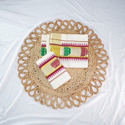 LOTUS PRINTED SET MUNDU