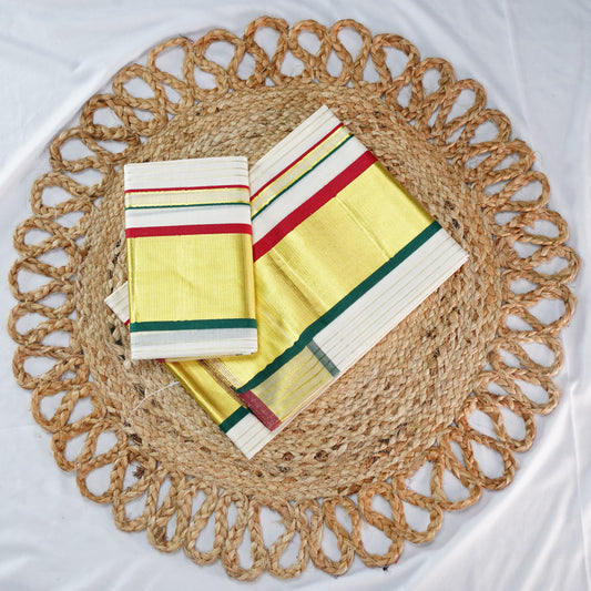 SETMUNDU IN MARRON AND GREEN BORDER