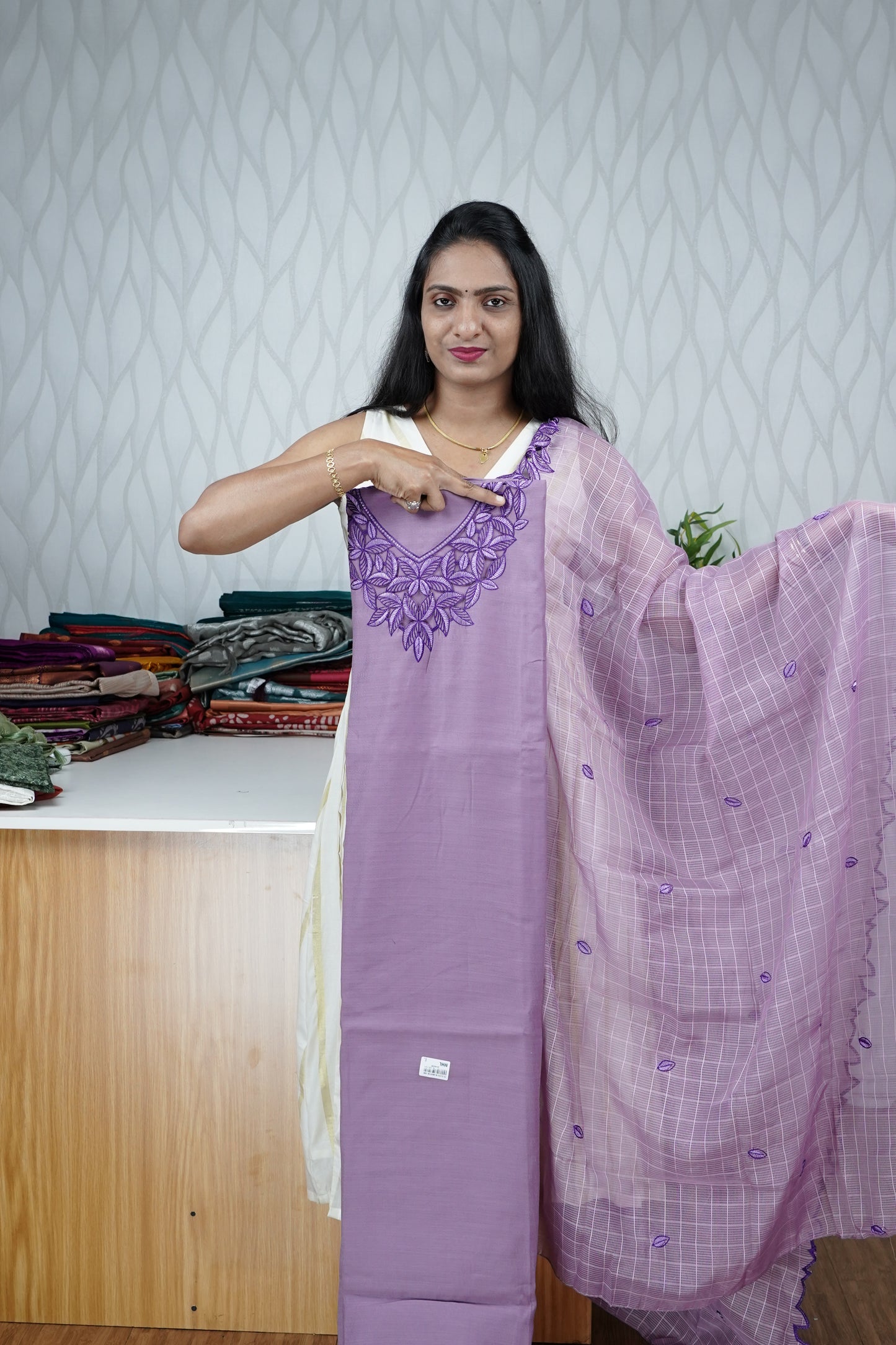 CUTWORK PATTERN UNSTITCHED SALWAR SUIT