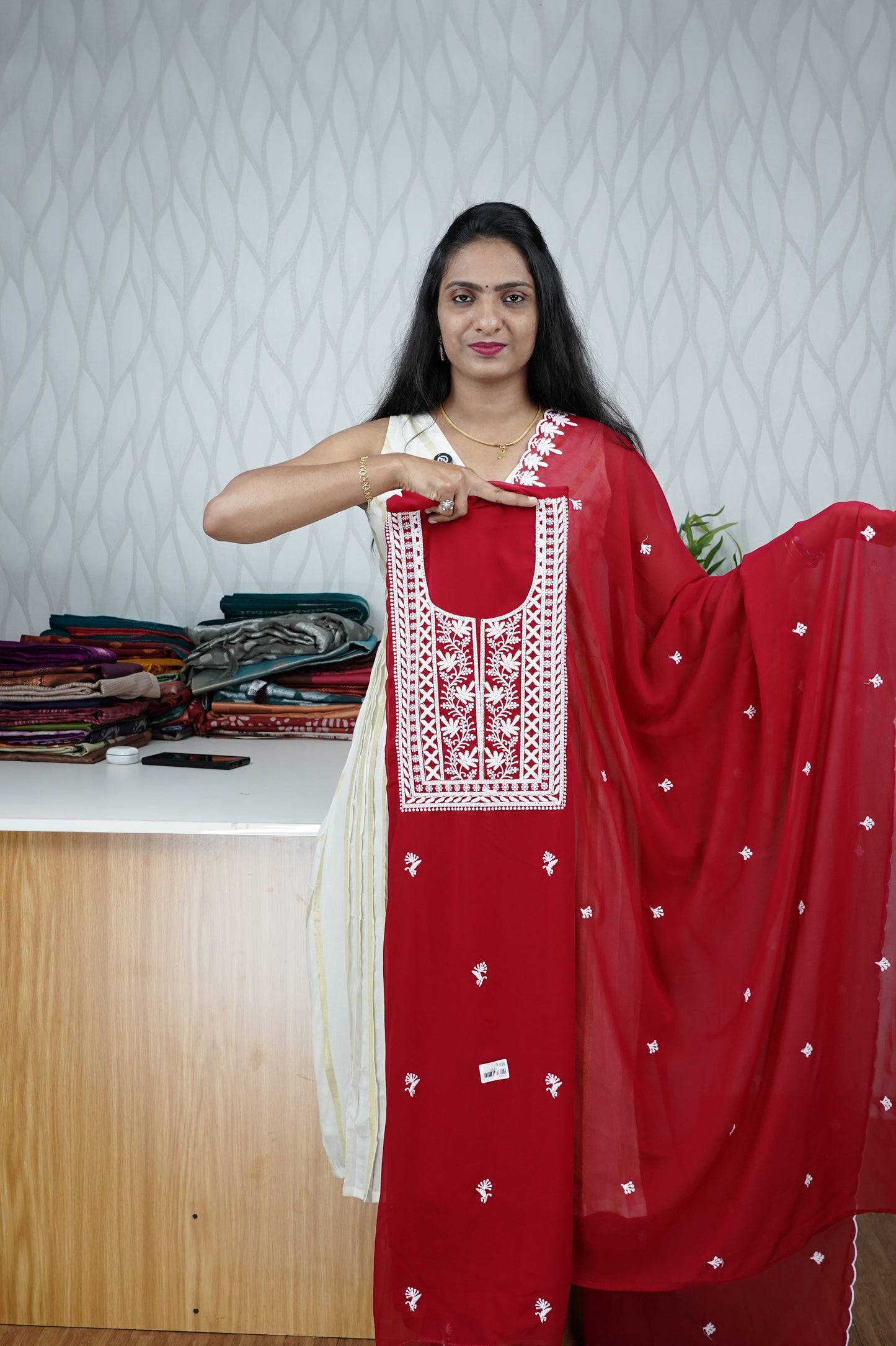 RANI PINK GEORGETTE UNSTITCHED SALWAR SUIT