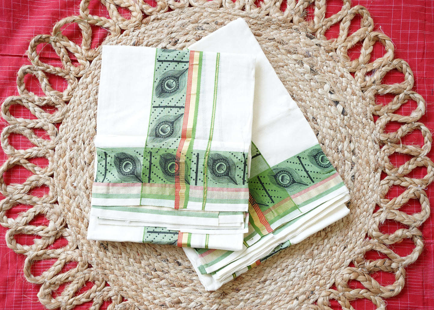 COTTON SINGLE SETMUNDU: PRINTED PATTERN