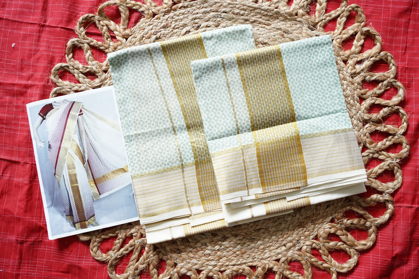 FLORAL PRINTED KERALA COTTON SETMUNDU