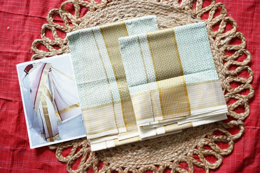 FLORAL PRINTED KERALA COTTON SETMUNDU