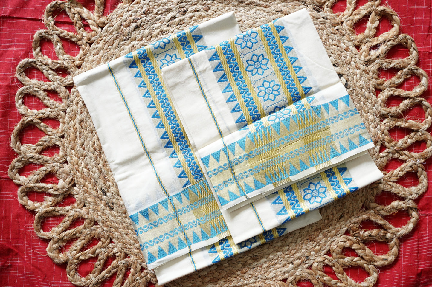 JAQUARD BORDER KERALA COTTON SETMUNDU