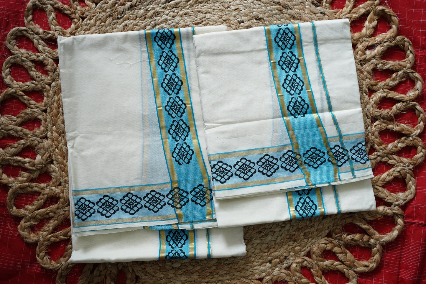 FANCY PRINT KERALA COTTON SETMUNDU