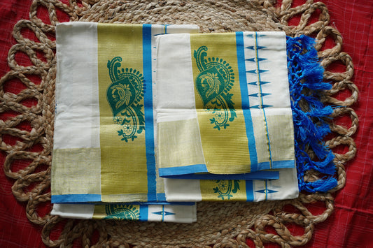 FANCY PRINT KERALA COTTON SETMUNDU