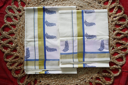 FANCY PRINT KERALA COTTON SETMUNDU