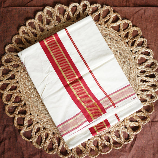 MEROON KERALA COTTON SETSAREE