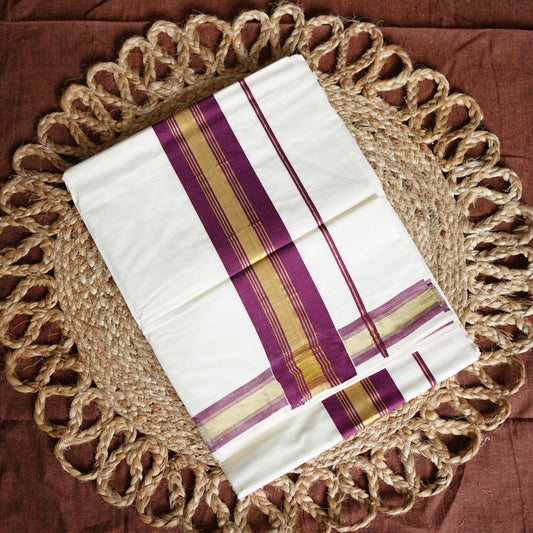 PURPLE KERALA COTTON SETSAREE