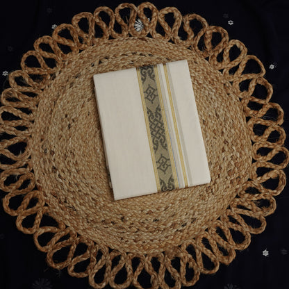 TRADITIONAL JAQUARD BORDER COTTON DOUBLE MUNDU