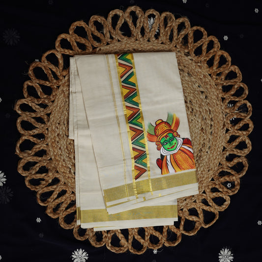 HAND PAINTED COTTON DOUBLE MUNDU