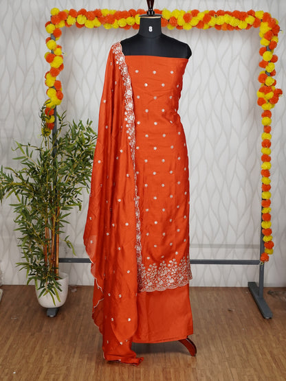 EMBROIDERY BADRI SILK SALWAR SUIT