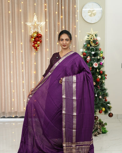 SEMI CHANDERI SILK SAREE