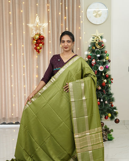 SEMI CHANDERI SILK SAREE