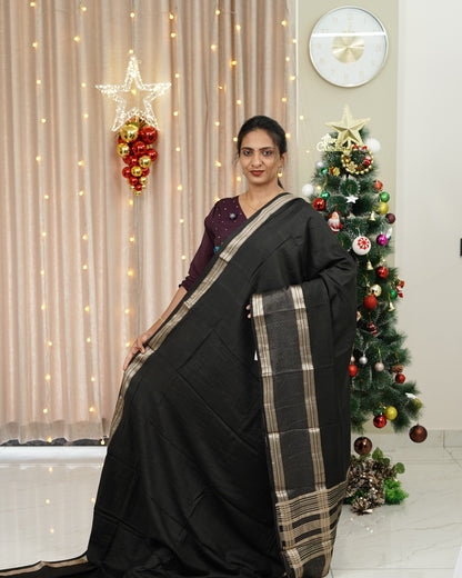 SEMI CHANDERI SILK SAREE
