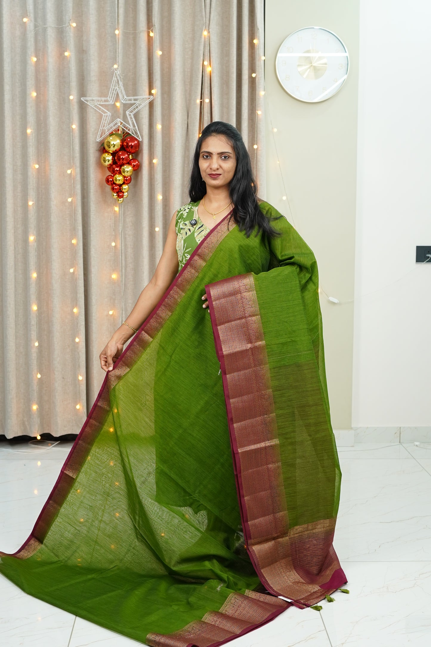 🌟🌟BANARASI BORDER SEMI JUTE SAREE 🌟🌟