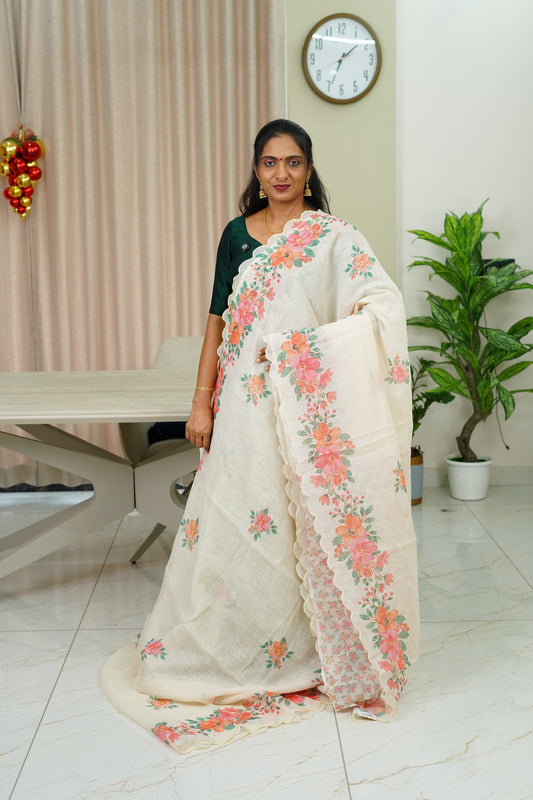 SEMI LINEN SAREE