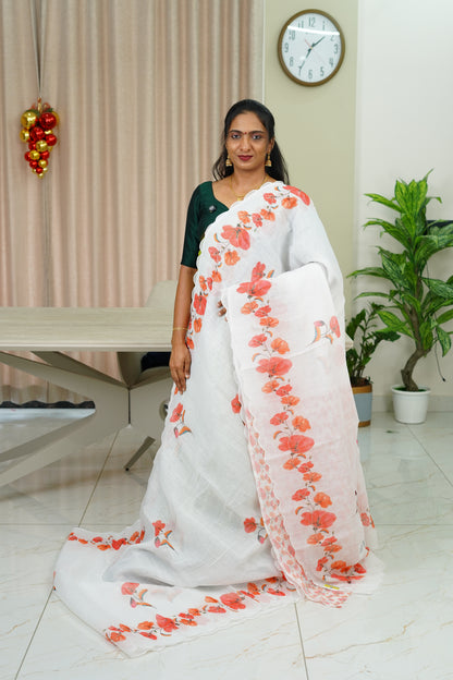 SEMI LINEN SAREE
