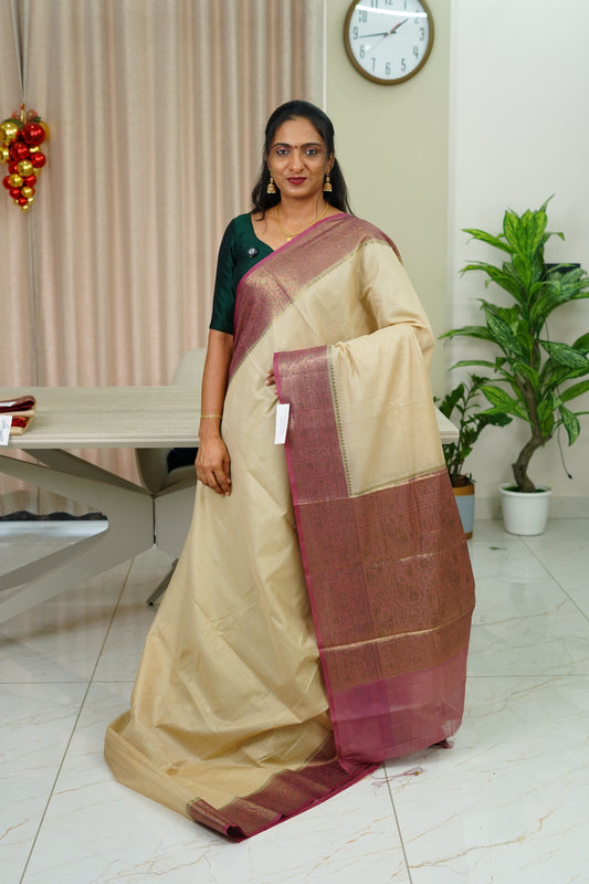 SEMI CHANDERI SILK SAREE
