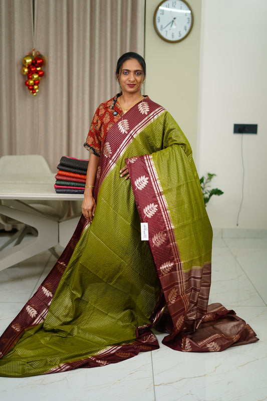 CHANDERI CHECK BANARASI SAREE