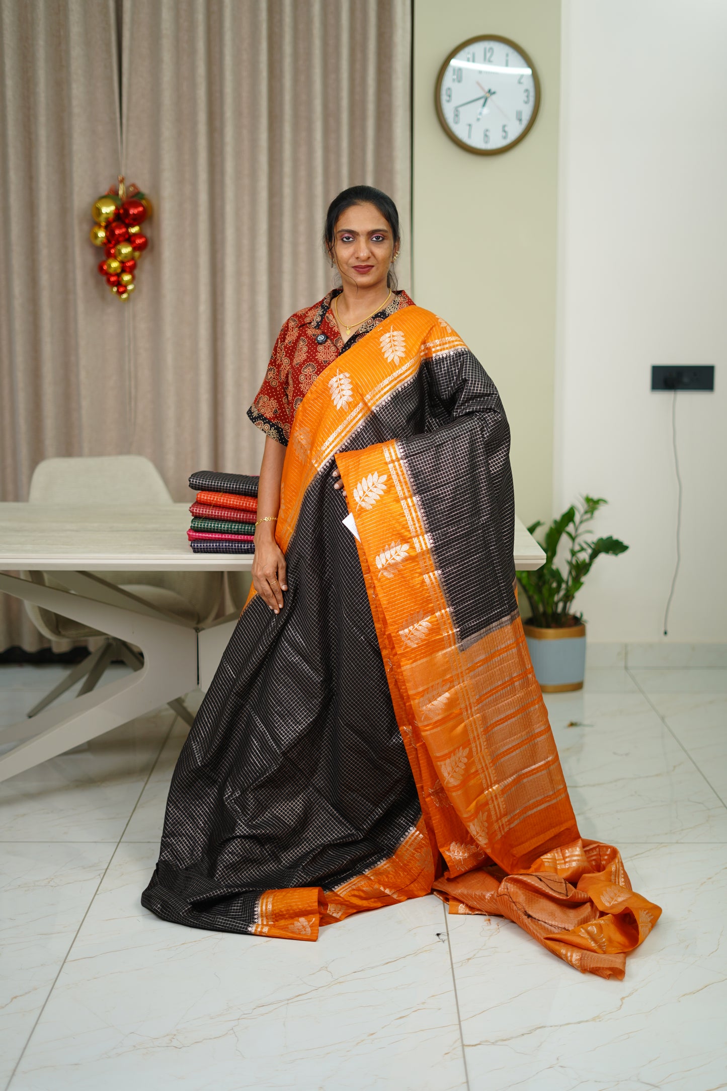 CHANDERI CHECK BANARASI SAREE