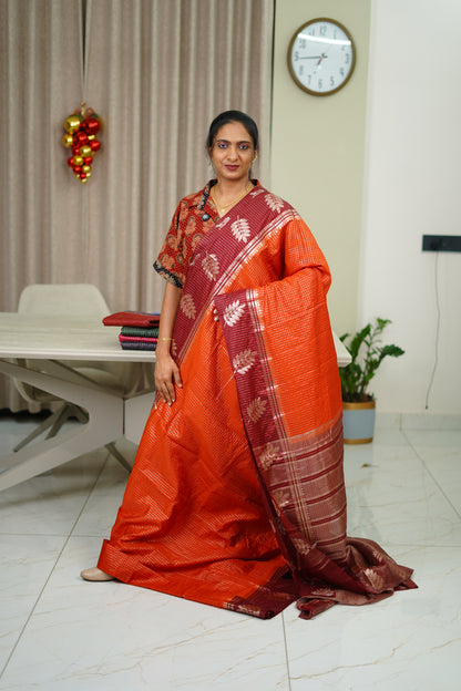 CHANDERI CHECK BANARASI SAREE