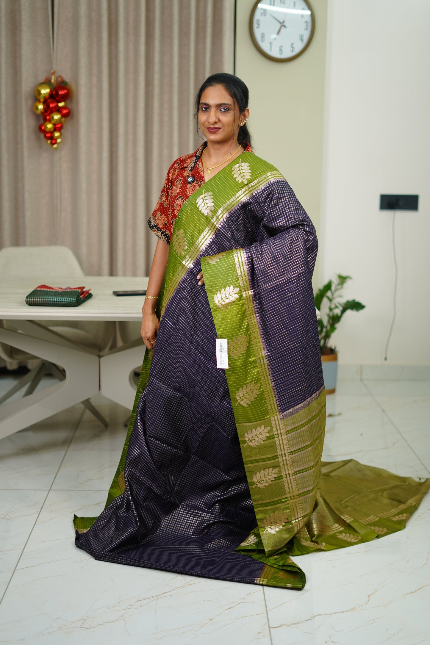 CHANDERI CHECK BANARASI SAREE