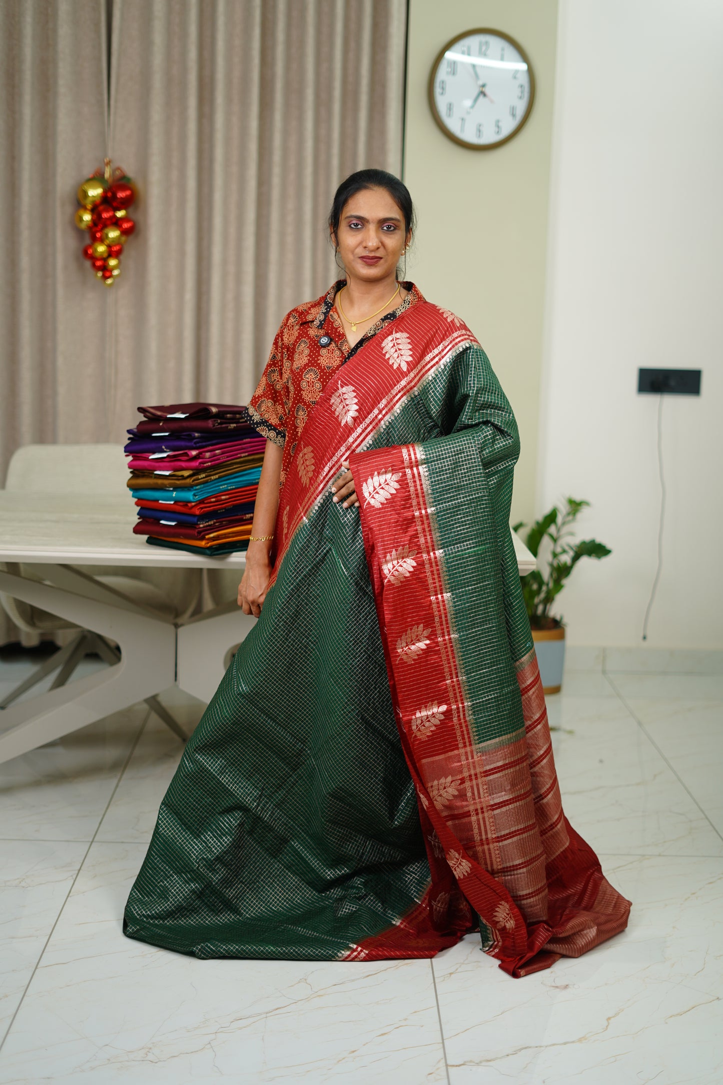 CHANDERI CHECK BANARASI SAREE