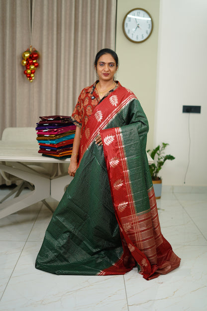 CHANDERI CHECK BANARASI SAREE