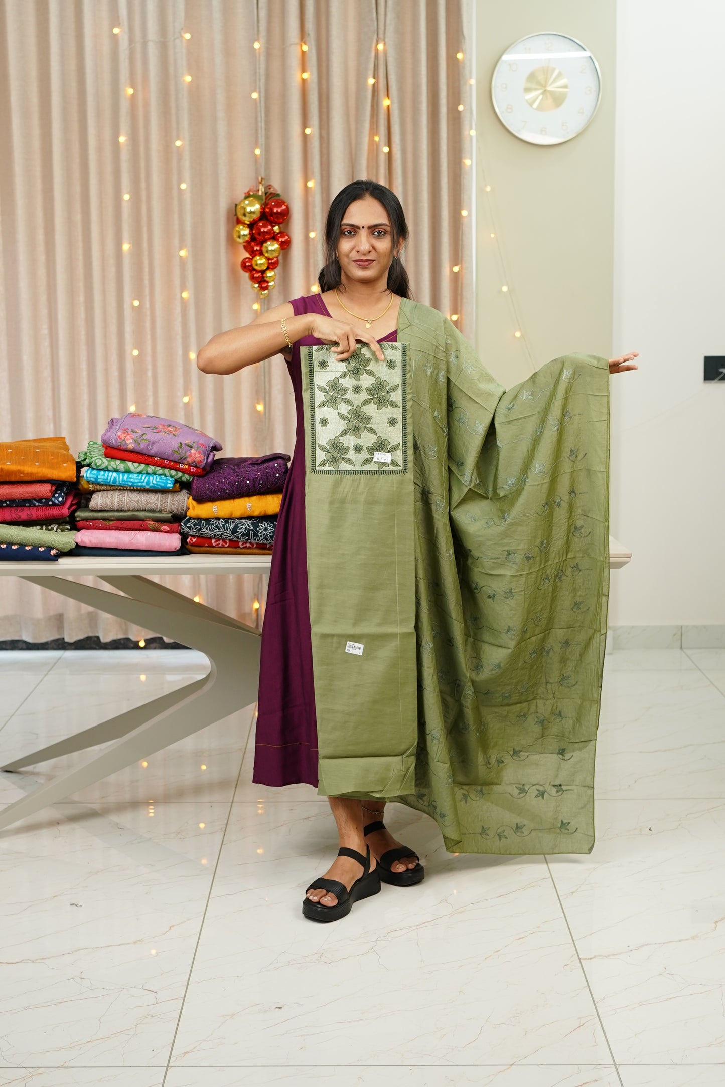 EMBROIDERY DETAILED  UNSTICHED SALWAR SET