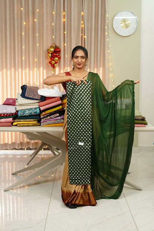 GEORGETTE BANARASI   UNSTICHED SALWAR  SET