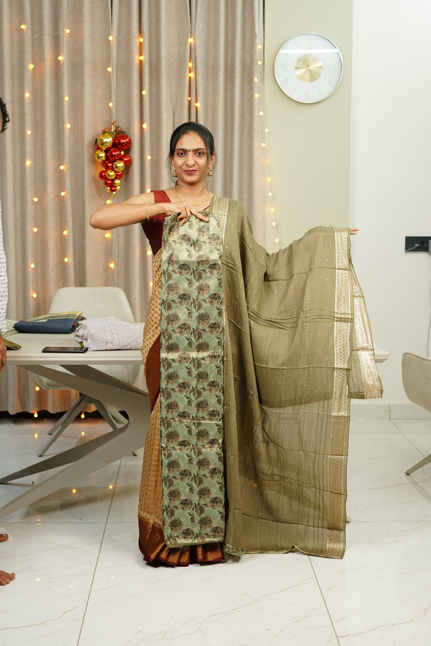 TISSUE SILK   UNSTICHED SALWAR  SET