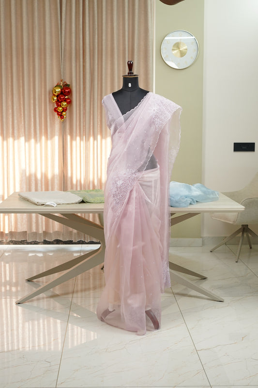 CUTWORK ORGANZA SAREE