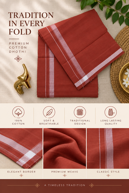 KAVI MUNDU COTTON PLAIN WHITE KARA