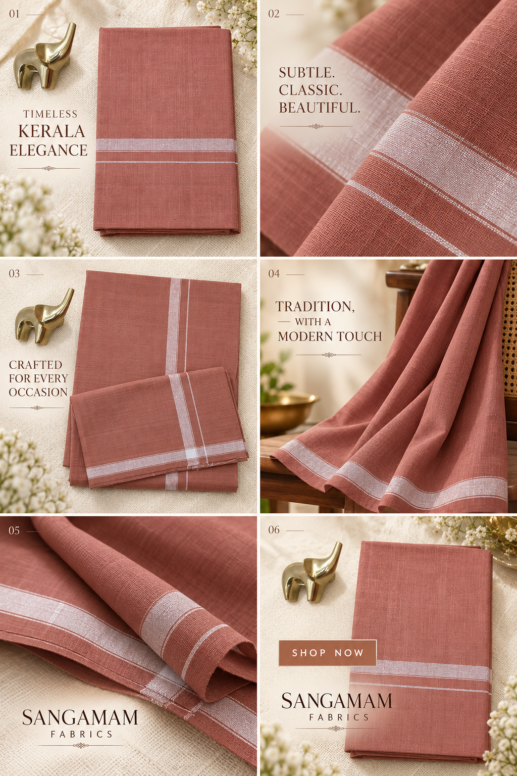 KAVI MUNDU COTTON PLAIN WHITE KARA