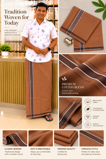KAVI MUNDU COTTON PLAIN BLACK KARA