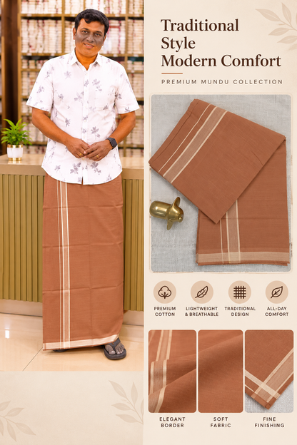 KAVI MUNDU COTTON PLAIN CREAM KARA