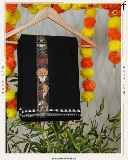 STICKER PRINTED KARA  BLACK COTTON MUNDU 3