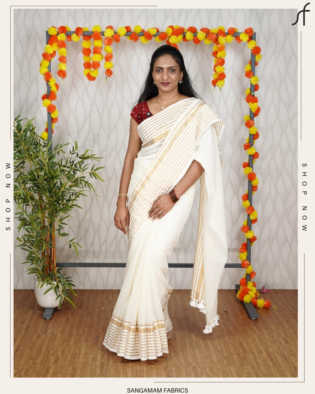 KERALA STYLE  MUL COTTON SAREE