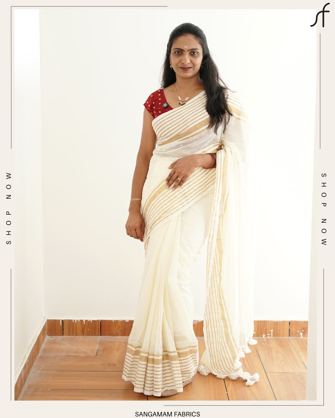 KERALA STYLE  MUL COTTON SAREE