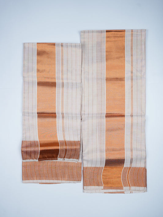 KERALA COPPER KASAV TISSUE SETMUNDU 2.80 Meter