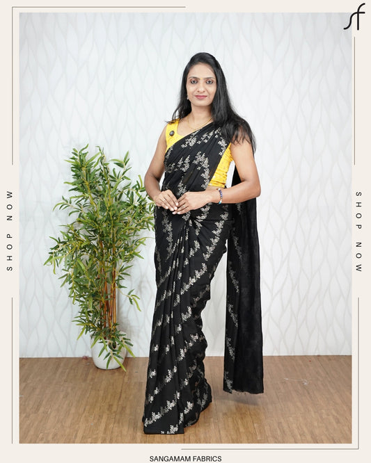 LEHERIYA PRINTED VICHITRA SILK SAREE