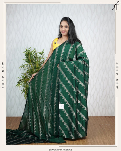 LEHERIYA PRINTED VICHITRA SILK SAREE