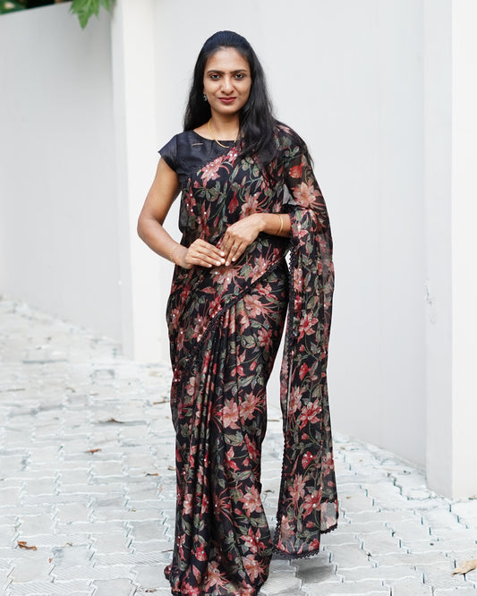 FLORAL PRINTED SAREE