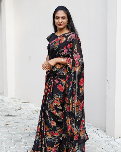 FLORAL PRINTED SAREE