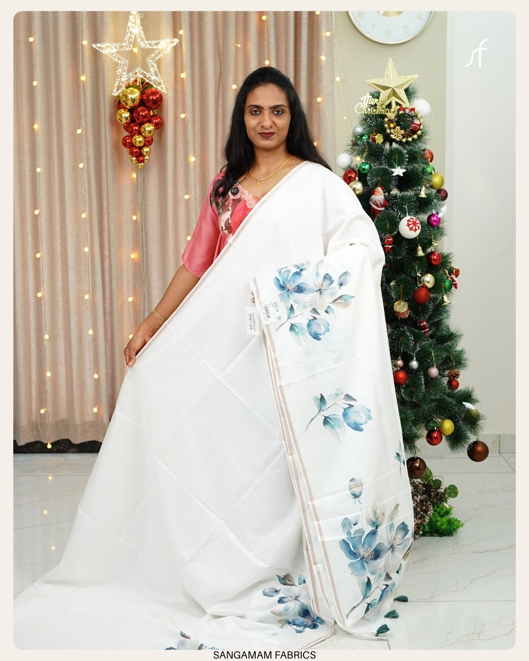 FLORAL SOFT SEMI TUSSAR SILK SAREE