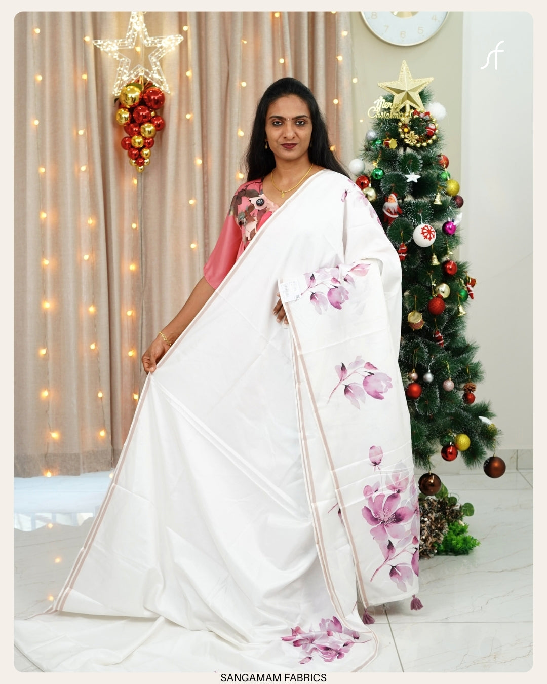 FLORAL SOFT SEMI TUSSAR SILK SAREE