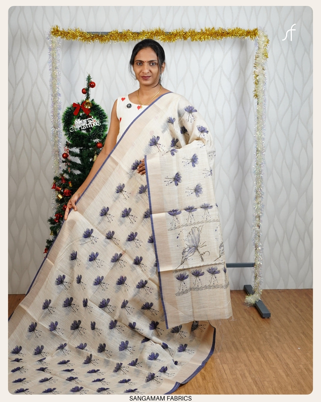 COTTON SILK FLORAL  SAREE