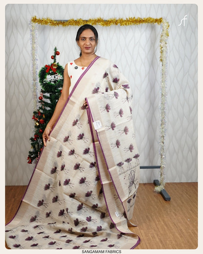 COTTON SILK FLORAL  SAREE
